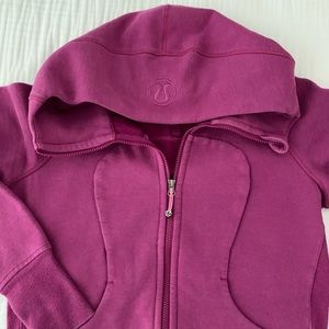 Lululemon Purple Scuba Hoodie size 10 or 12. Cotton with fleece lining.